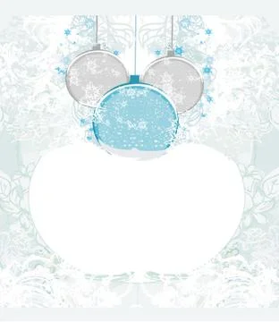 Christmas Framework style with baubles card. Stock Illustration