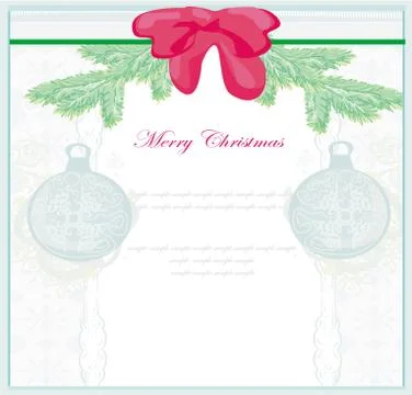 Christmas Framework style with baubles card Stock Illustration