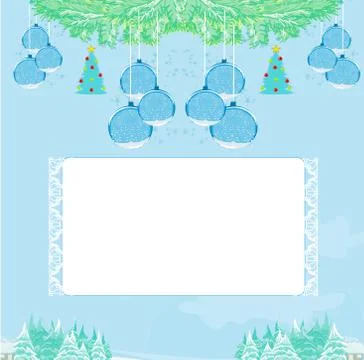 Christmas framework style card Stock Illustration