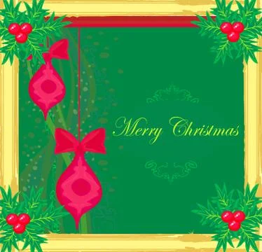 Christmas Framework style card Stock Illustration