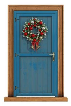 Christmas front door Illustrazione stock