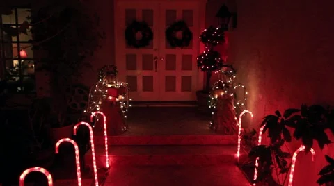 CHRISTMAS FRONT DOORS Video stock 1012260