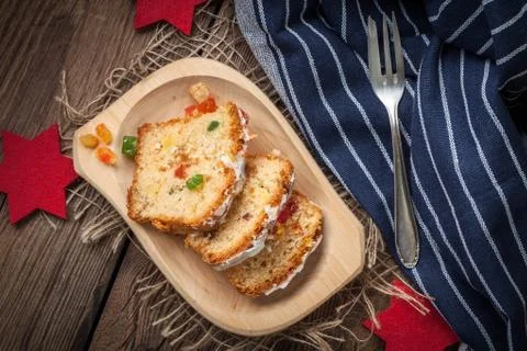 Christmas fruit cake. Stock Photos
