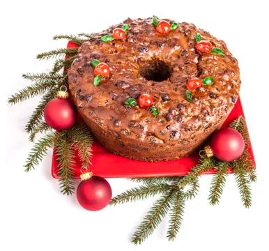 Christmas fruitcake Stock Photos