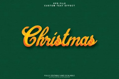 Christmas fully 3d editable  text effect maker Illustrazione stock