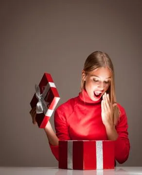 Christmas fun blond. Stock Photos