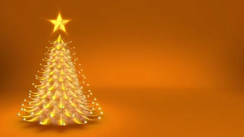 Christmas Fur Tree background in a 3D animation Stock Footage 238966292
