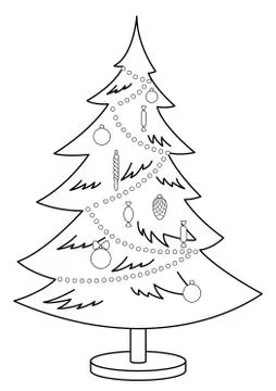 Christmas fur-tree, contours Stock Illustration