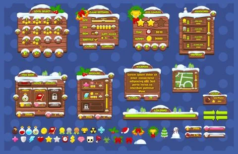 Christmas Game UI Stock Illustration