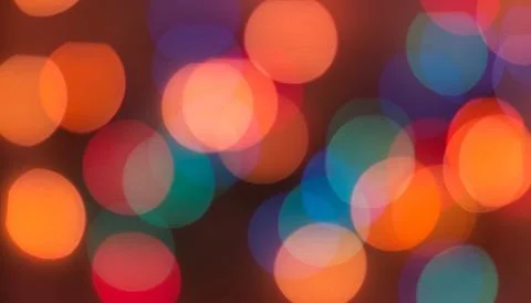 Christmas garland blurred lights. Background with abstract and colorful bokeh Stock Photos
