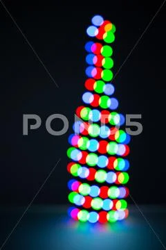 Christmas Garland as a bottle of champagne Stock Photos