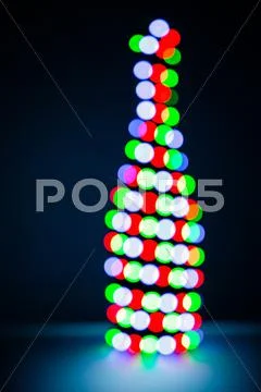 Christmas Garland as a bottle of champagne Stock Photos
