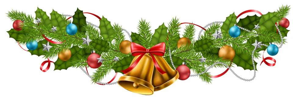 Christmas garland decoration banner Stock Illustration