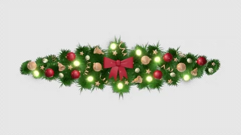 Christmas garland overlay on a seamless loop Stock Footage 296260077