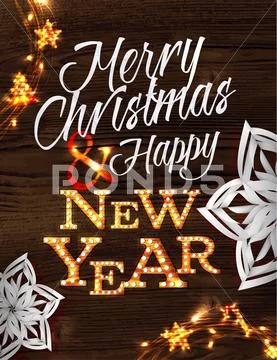 Christmas garland poster Stock Illustration
