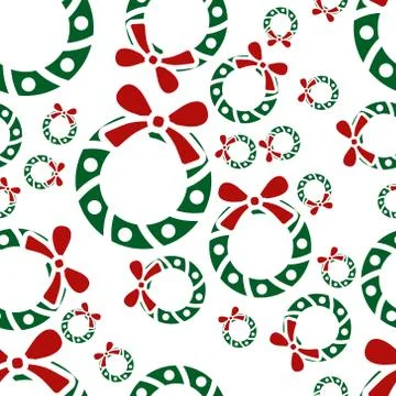 Christmas garland seamless pattern Illustrazione stock