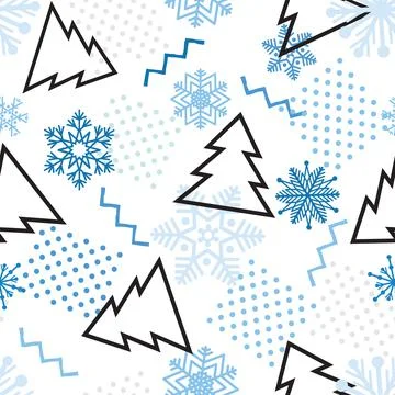 Christmas geometric pattern with fir tree. Abstract winter holiday nature bac Stock Illustration