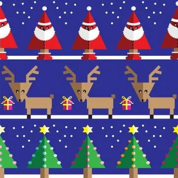 Christmas geometric pattern with reindeer Stock Illustration