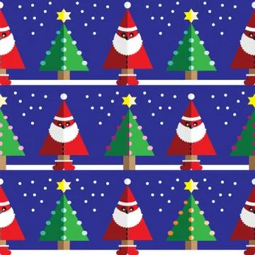 Christmas geometric pattern with santa Stock Illustration