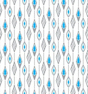 Christmas geometry seamless pattern. Blue pink triangles and Christmas tree Stock Illustration