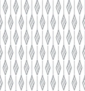 Christmas geometry seamless pattern. Grey rhombus toys stylized. Vector Stock Illustration
