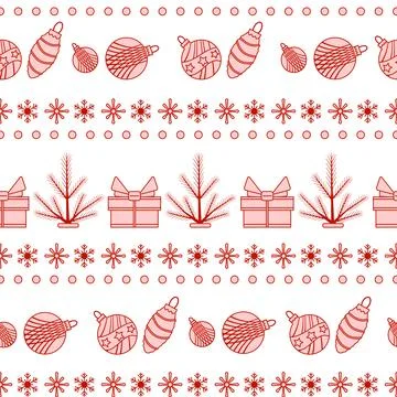 Christmas gift and ornament pattern background with festive decorations in .. Stock Illustration