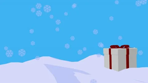Christmas gift on a blue background Stock Footage 10608855