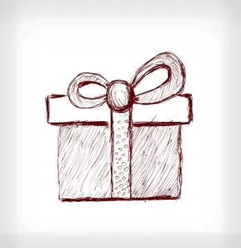 Christmas gift with bow. Stock Illustration
