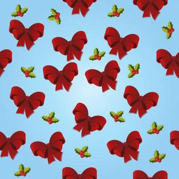 Christmas gift bow pattern Illustrazione stock