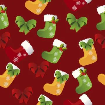 Christmas gift bow pattern Stock Illustration
