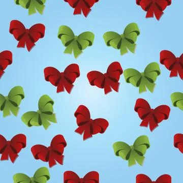 Christmas gift bow pattern Stock Illustration