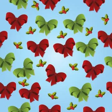 Christmas gift bow pattern Stock Illustration