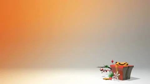 Christmas gift box at the corner of the screen Stock Footage 49639532