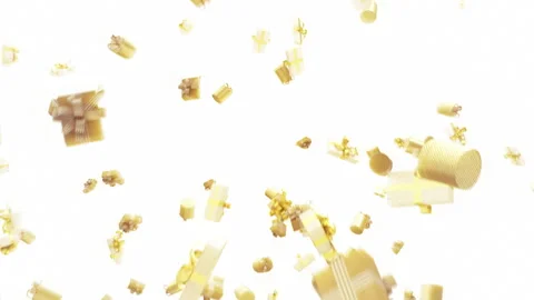 Christmas Gift Box Explosion White Background Stock Footage 320221956