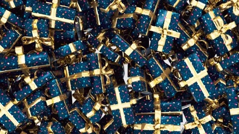 Christmas Gift Box Falling Alpha Transition Stock Footage 321519398