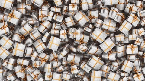 Christmas Gift Box Falling Alpha Transition Stock Footage 321929203