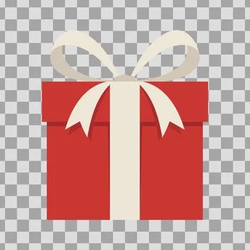 Christmas gift box in flat style. Vector illustration. Stock Illustration