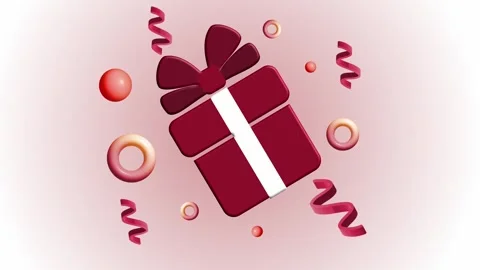 Christmas gift box floating with cute festive objects 库存影片 321551152