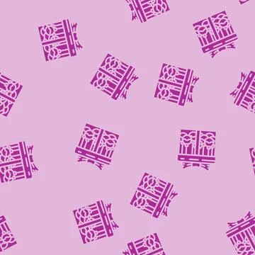 Christmas gift box glyph vector seamless pattern Stock Illustration