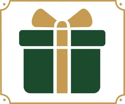 Christmas Gift Box Icon With Bow Illustration Stock Illustration