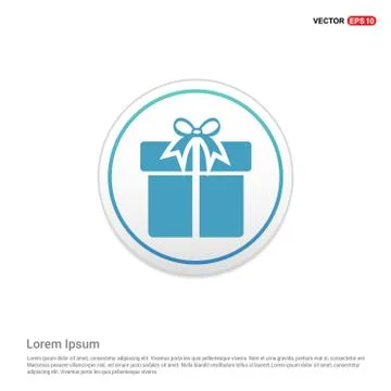 Christmas Gift Box Icon - white circle button 스톡 일러스트
