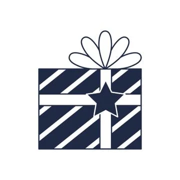 Christmas gift box isolated vector icon Stock Illustration