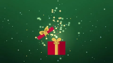 Christmas gift box opening with magic stars and sparkles bursting out 스톡 동영상 348258455