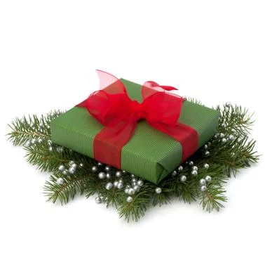 Christmas gift box Stock Photos