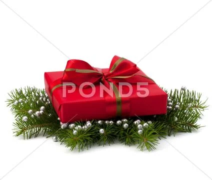 Christmas gift box Stock Photos