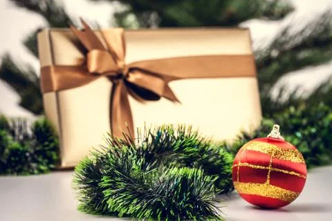 Christmas gift box Stock Photos