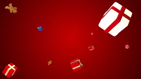 Christmas Gift Box Red Background 動画素材 290890692