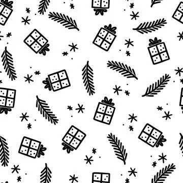 Christmas gift box seamless pattern Stock Illustration