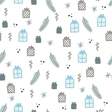 Christmas gift box seamless pattern 스톡 일러스트
