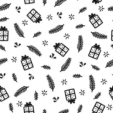 Christmas gift box seamless pattern Stock Illustration